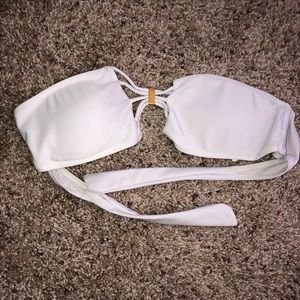 White strapless bathing suit